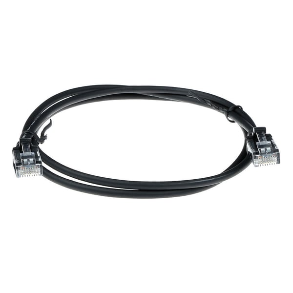 ACT CAT6 U/UTP SLIMLINE BK 7.00M 1 stk netværkskabel Sort 7 m U/UTP (UTP)