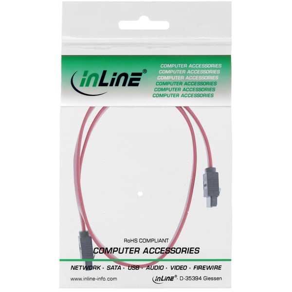 InLine 27307 SATA-kabel 0,75 m Rød