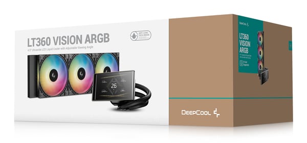 DeepCool LT360 VISION ARGB Suoritin Nestejäähdytyspakkaus 12 cm Musta 1 kpl