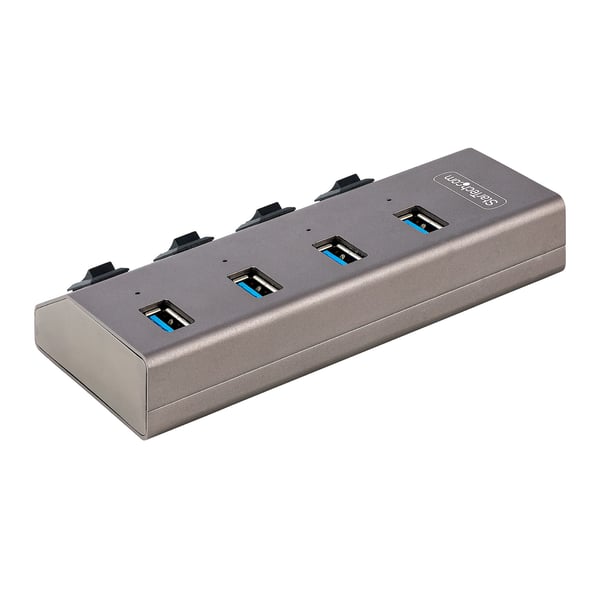 StarTech.com 4-Port Självförsörjande USB-C-hubb med individuella på/av-knappar, USB 3.0 5 Gbps Expansion
