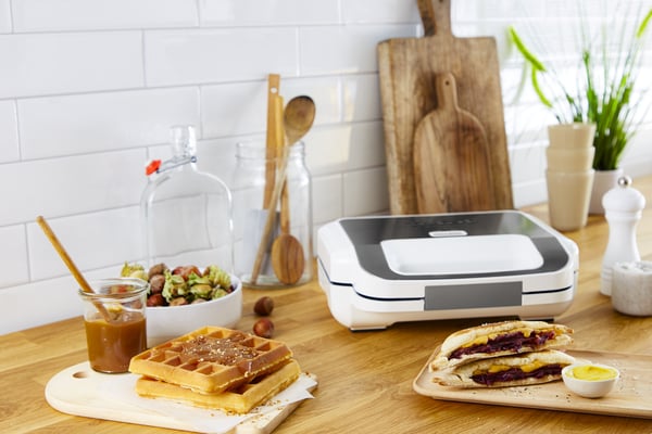 Tefal Snack XL SW7011 smörgåsgrill 850 W Vit, Rostfritt stål
