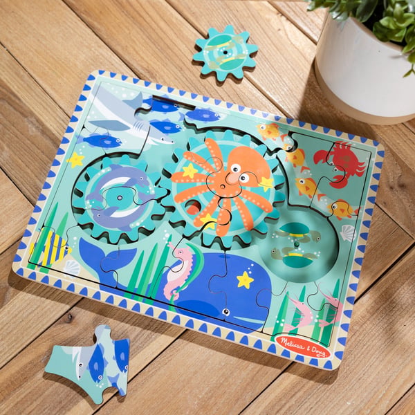Melissa & Doug Wooden Underwater Puslespil 18 stk Dyr