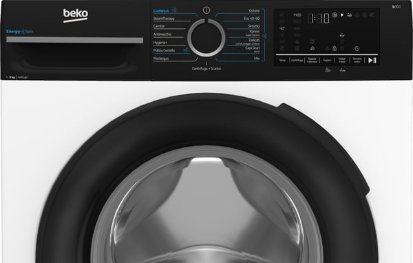 Beko b300 BMWG9149DB Pesukone Edestä täytettävä 9 kg 1351 RPM Musta, Valkoinen