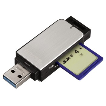 Hama 123900 kortläsare USB 3.2 Gen 1 (3.1 Gen 1) Svart, Silver