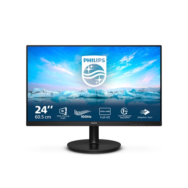 Philips V Line 241V8LAB/00 computerskærm 60,5 cm (23.8") 1920 x 1080 pixel Fuld HD LCD Sort