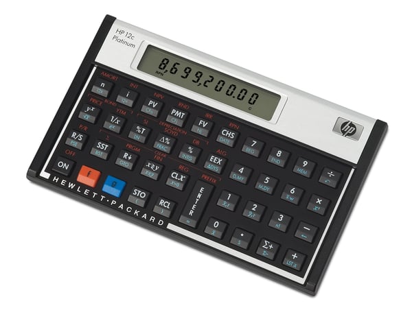 HP 12c miniräknare Skrivbord Finansiell Aluminium, Svart