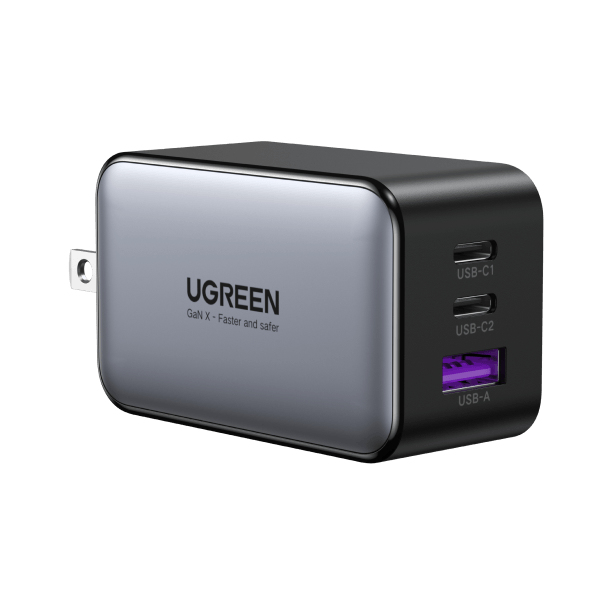 Ugreen 10335 oplader til mobil enhed Universel Grå Vekselstrøm Hurtig opladning Indendørs