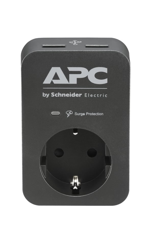 APC PME1WU2B-GR overspændingsbeskytter Sort, Grå 1 AC stikkontakt(er) 230 V