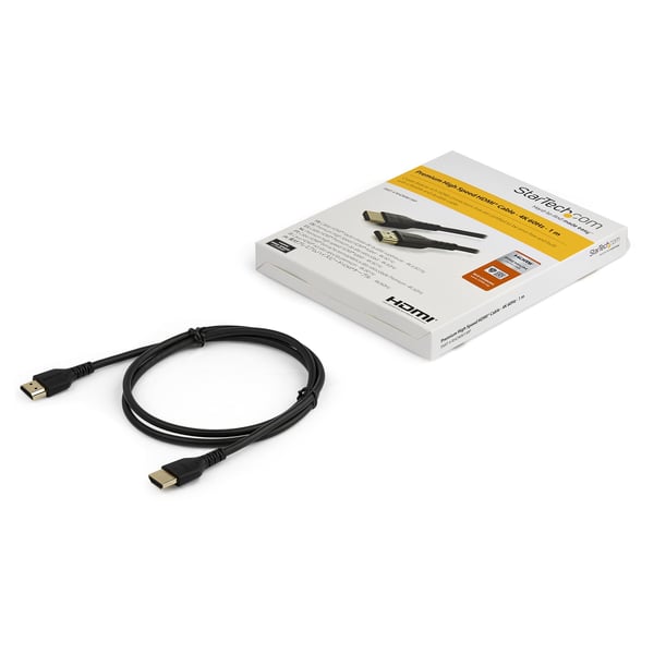 StarTech.com 1 m smal HDMI-kabel, flexibel premiumcertifierad HDMI 2.0-kabel med Ethernet, UHD 4K 60 Hz HDR10, hållbar aramidfiberdesign med TPE-mantel