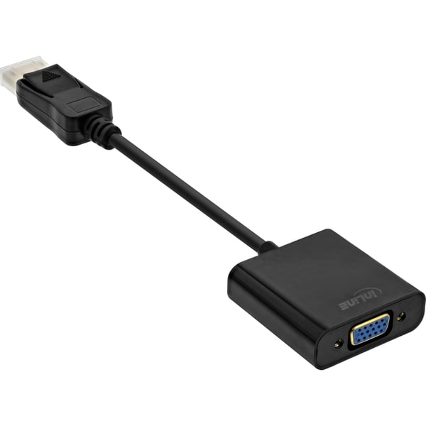 InLine 17197B videokabeladapter 0,15 m VGA (D-Sub) DisplayPort Svart