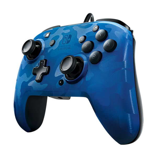 PDP Faceoff Deluxe+ Blå, Camouflage USB Gamepad Analog/digital Nintendo Switch, Nintendo Switch Lite, Nintendo Switch OLED