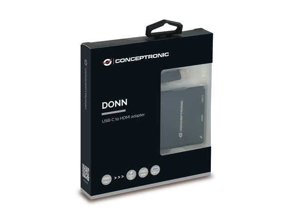 Conceptronic DONN01B kannettavien tietokoneiden telakka ja porttitoistin USB 3.2 Gen 1 (3.1 Gen 1) Type-C Musta