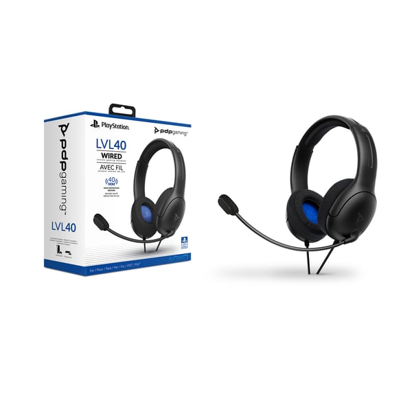 Hörlurar PDP PS4, PS5 STEREO HEADSET LVL40 grå