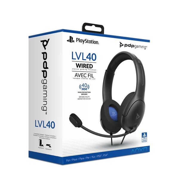 Hörlurar PDP PS4, PS5 STEREO HEADSET LVL40 grå