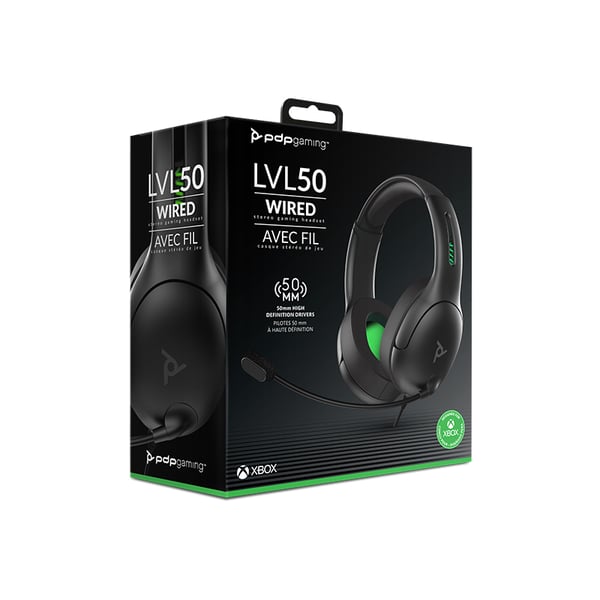 PDP LVL50 Headset Kabel Huvudband Spela Svart, Grön, Grå