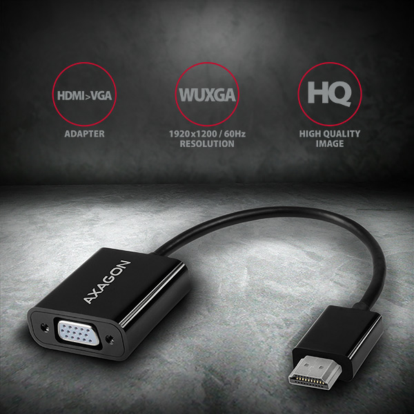 Axagon RVH-VGN videokabeladapter 0,15 m HDMI Typ A (standard) VGA (D-Sub) Svart