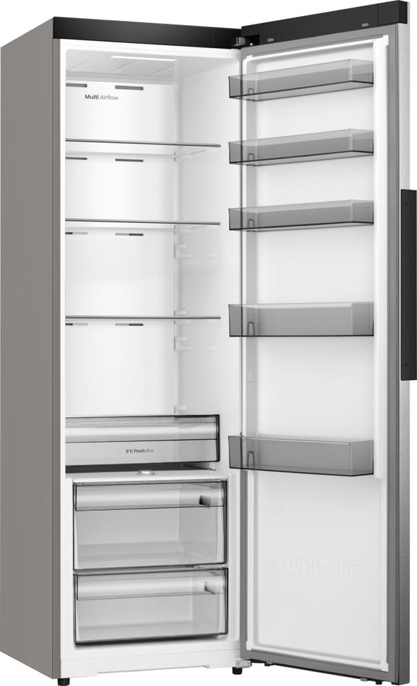 Hisense Løft dit køkken med det slanke inox køleskab. Med avanceret MultiAirFlow, Fresh Zone og Wi Fi forbindelse holder den dine madvarer friske længere. Ideel til moderne hjem!