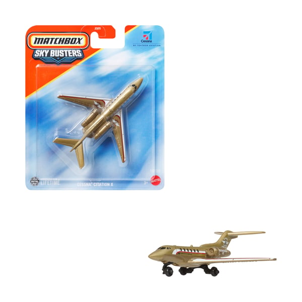 Matchbox Sky Busters , fly, helikopter, rumfartøj eller jetfly med rullende hjul og/eller snurrende propeller (modeller kan variere)