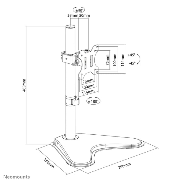 Neomounts FPMA-D550SBLACK fäste och ställ till bildskärm 81,3 cm (32") Bord Svart
