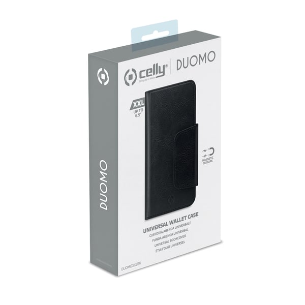 Celly Duomo XXL mobiltelefon etui 16,5 cm (6.5") Flipetui Sort