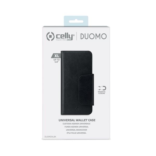 Celly Duomo XL mobiltelefon etui 14,7 cm (5.8") Flipetui Sort