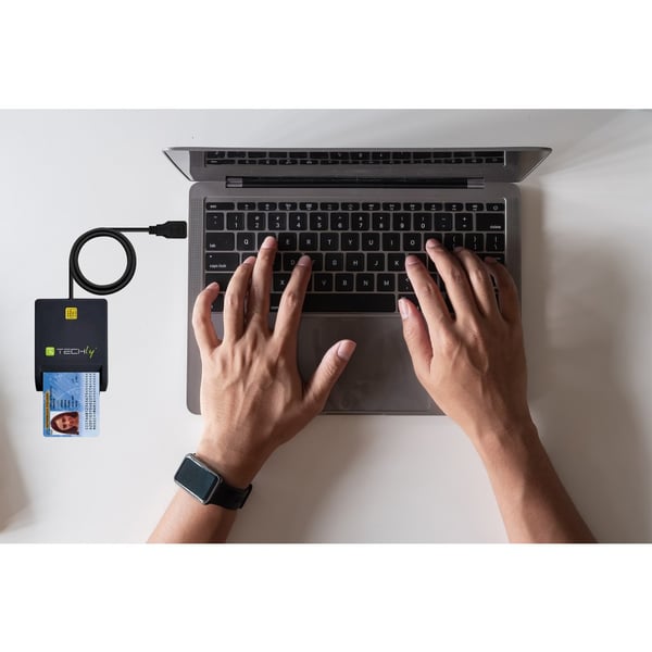 Techly I-CARD CAM-USB2TYC smartcard læser Indendørs USB USB 2.0 Sort