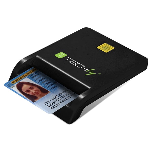 Techly I-CARD CAM-USB2TYC smartcard læser Indendørs USB USB 2.0 Sort