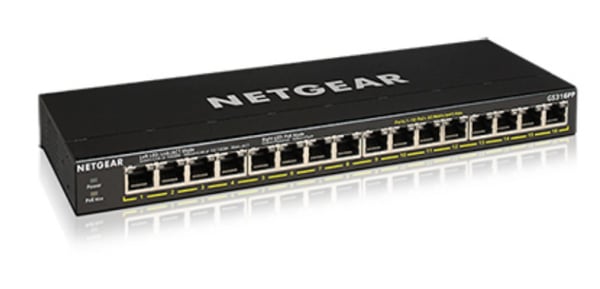 NETGEAR GS316PP Ikke administreret Gigabit Ethernet (10/100/1000) Strøm over Ethernet (PoE) Sort