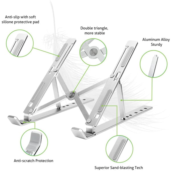 Techly ICA-TBL 134TY Ställ för bärbara datorer Ställ till bärbara datorer Silver 40,6 cm (16")