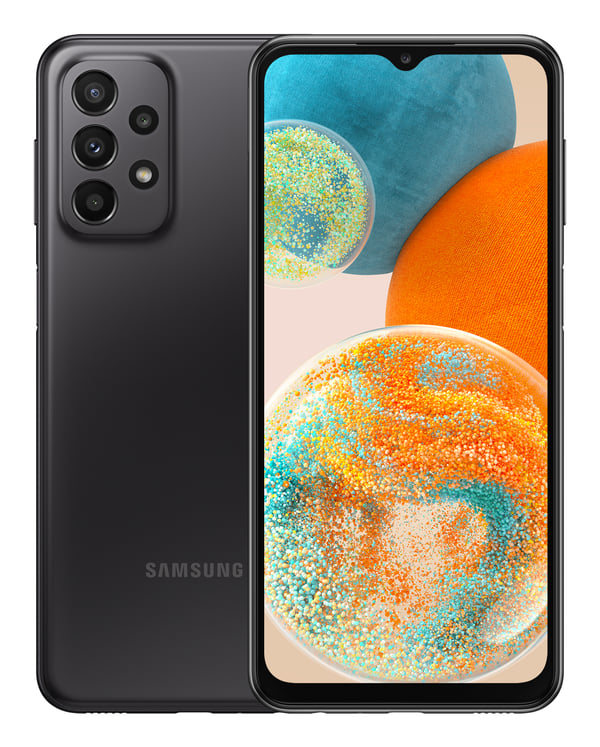 Samsung Galaxy A23 5G SM-A236B 16,8 cm (6.6") Dubbla SIM-kort Android 12 USB Type-C 4 GB 128 GB 5000 mAh Svart Samsung Galaxy A23 5G SM-A236B 16,8 cm (6.6") Dubbla SIM-kort Android 12 USB Type-C 4 GB 128 GB 5000 mAh Svart