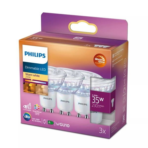 Philips Kohdelamppu 35W PAR16 GU10 x3