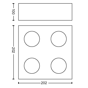 Philips WarmGlow LED Box lofts-/vægspot x 4