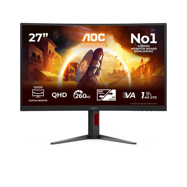 AOC G4 CQ27G4Z2P platta pc-skärmar 68,6 cm (27") 2560 x 1440 pixlar Quad HD LCD Svart, Röd