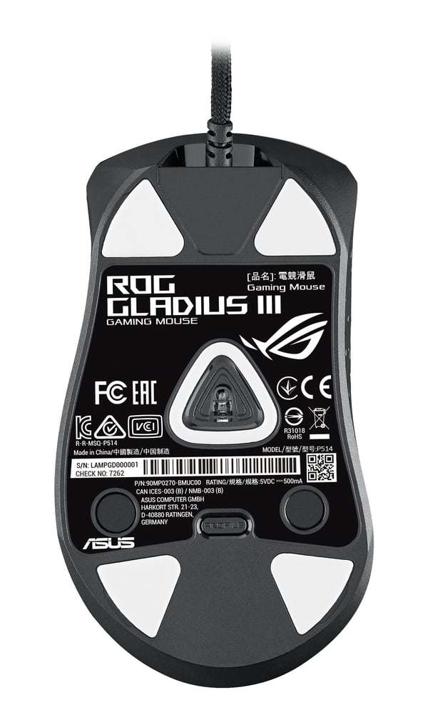 ASUS ROG Gladius III mus Spil Højre hånd USB Type-A Optisk 19000 dpi