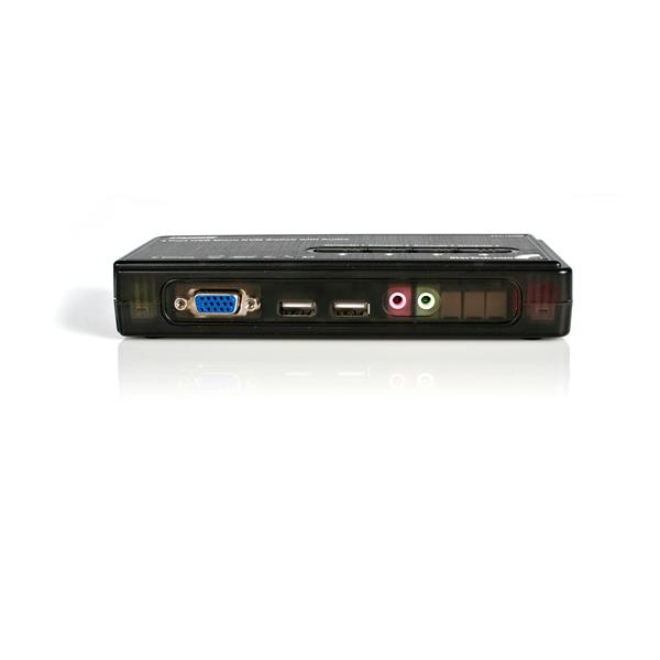 StarTech.com Svart USB KVM-switch-paket med 4 portar, kablar och audio