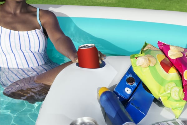 Bestway 54446 ovan mark-svimmingpooler Uppblåsbar pool Fyrkantig Blå, Vit