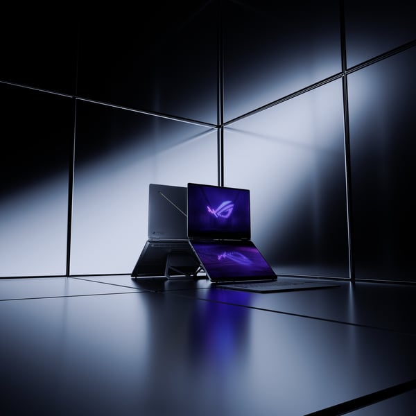 ASUS ROG Zephyrus Duo GX651AX-SR004W Intel Core Ultra 9 386H Hybrid (2-i-1) 40,6 cm (16") Berøringsskærm 3K 64 GB LPDDR5x-SDRAM 2 TB SSD NVIDIA GeForce RTX 5090 Wi-Fi 7 (802.11be) Windows 11 Home Grå QWERTZ Tysk