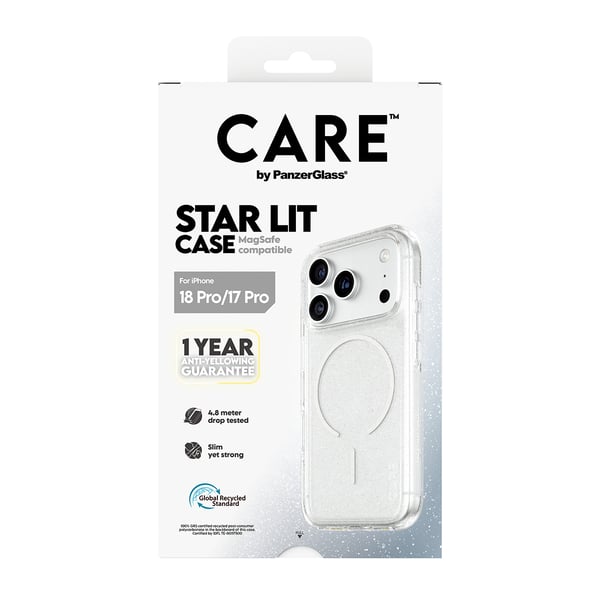 PanzerGlass CARE™ by ® Star Lit Case w. MagSafe iPhone 2026 Pro | 17 Pro mobiltelefonfodral Mobilskal Transparent