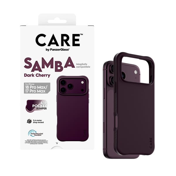 PanzerGlass CARE™ by ® Samba Case Dark Cherry w. MagSafe iPhone 2026 Pro Max | 17 Pro Max matkapuhelimen suojakotelo Suojus Läpinäkyvä