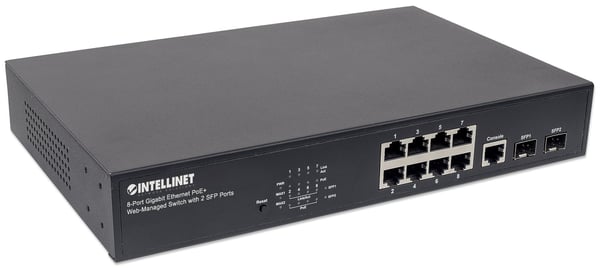 Intellinet 561167 nätverksswitchar hanterad Gigabit Ethernet (10/100/1000) Strömförsörjning via Ethernet (PoE) stöd Svart