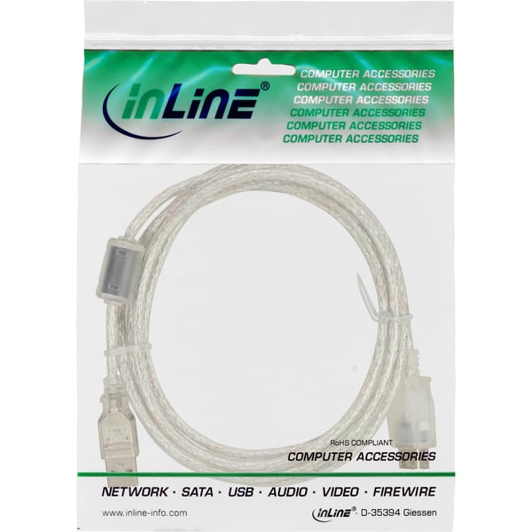 InLine 34618Q USB-kabel 2 m USB A 0,48 Gbit/sek. Transparent