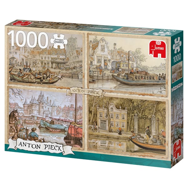 Premium Collection Anton Pieck - Canal Boats 1000 pcs Puslespil 1000 stk Landskab