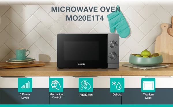 Gorenje MO20E1T4 Rustfrit stål Solo mikroovn Bordplade 20 L 700 W