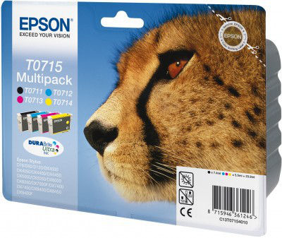 Epson Monipakkaus, 4 väriä T0715 DURABrite Ultra -muste