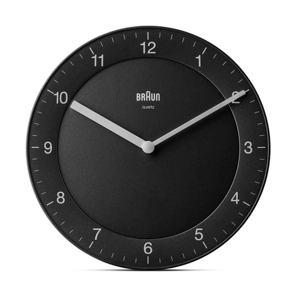 Braun BC 06 B Quarzwanduhr analog schwarz Quarts-klocka Circel Svart