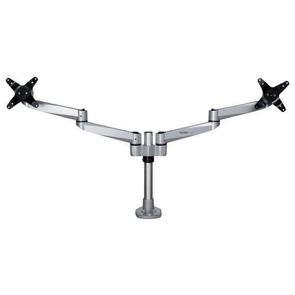 StarTech.com ARMDUALPS skærmbeslag og -stativer 68,6 cm (27") Skrivebord Sølv