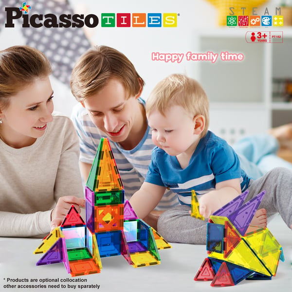 PicassoTiles 152pc Magnetic Tiles set