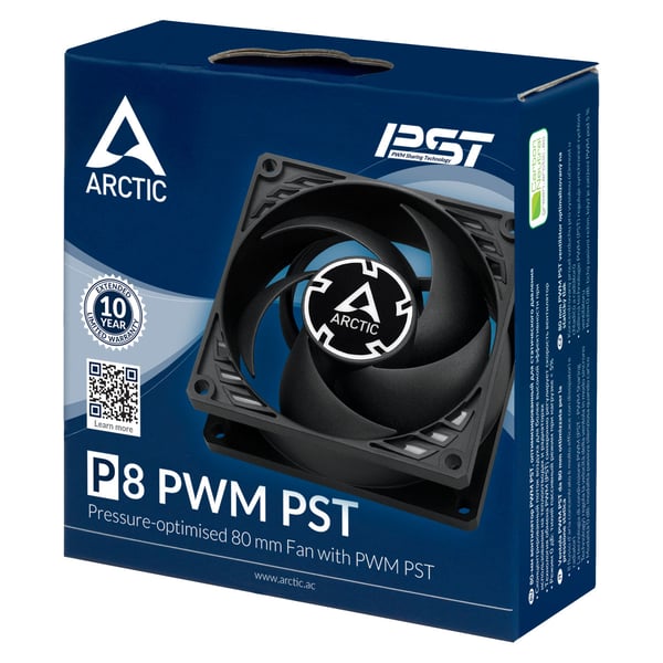 ARCTIC P8 PWM PST Tietokonekotelo Tuuletin 8 cm Musta