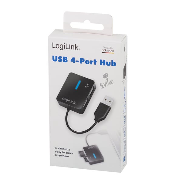 LogiLink UA0139 gränssnittshubbar USB 2.0 Type-A 480 Mbit/s Svart