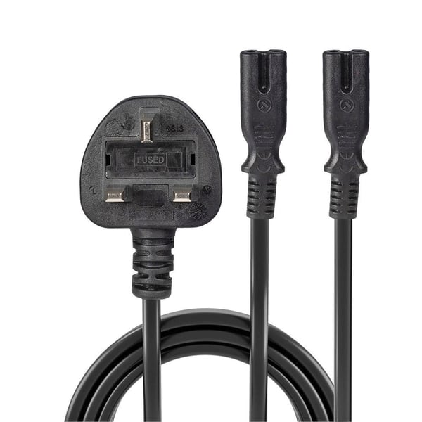Lindy 30372 strömkablar Svart 2,5 m Strömkontakt typ G 2 x C7 coupler
